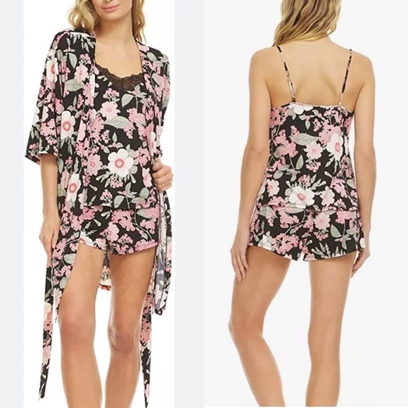 NWT Plus Size Flora Nikrooz 3-Piece Pajama/Robe Travel Set - Picture 3 of 4